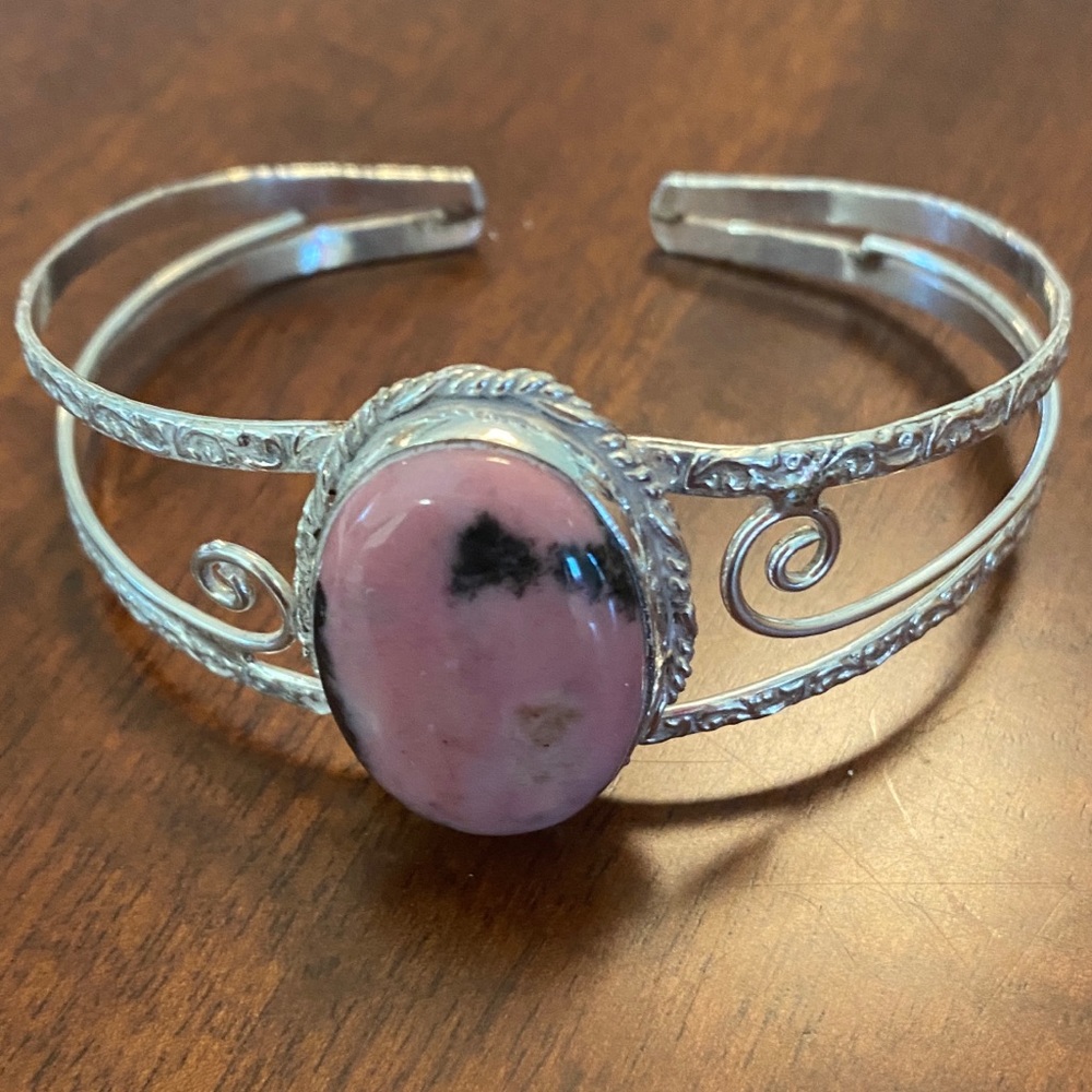 Rhodonite Sterling Silver Cuff - image 6